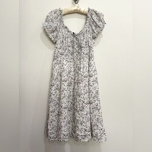 J. Crew Women’s White and Purple Floral Cottagecore Mini Dress, Small